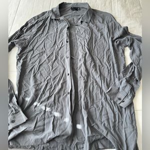 NWOT- Mens ASOS Silk Viscose Shirt- XL Tall- Gray